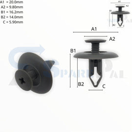 SPAREPAL FASTENER CLIP 推進式定位扣SPL-10332
